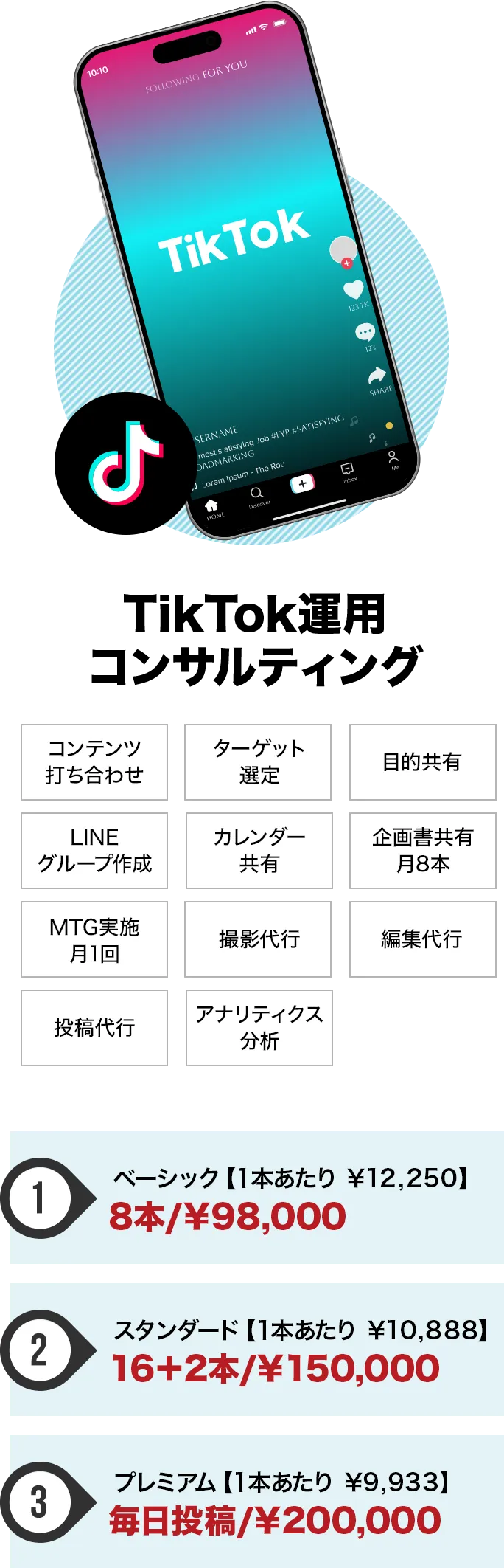 TikTok運⽤コンサルティング